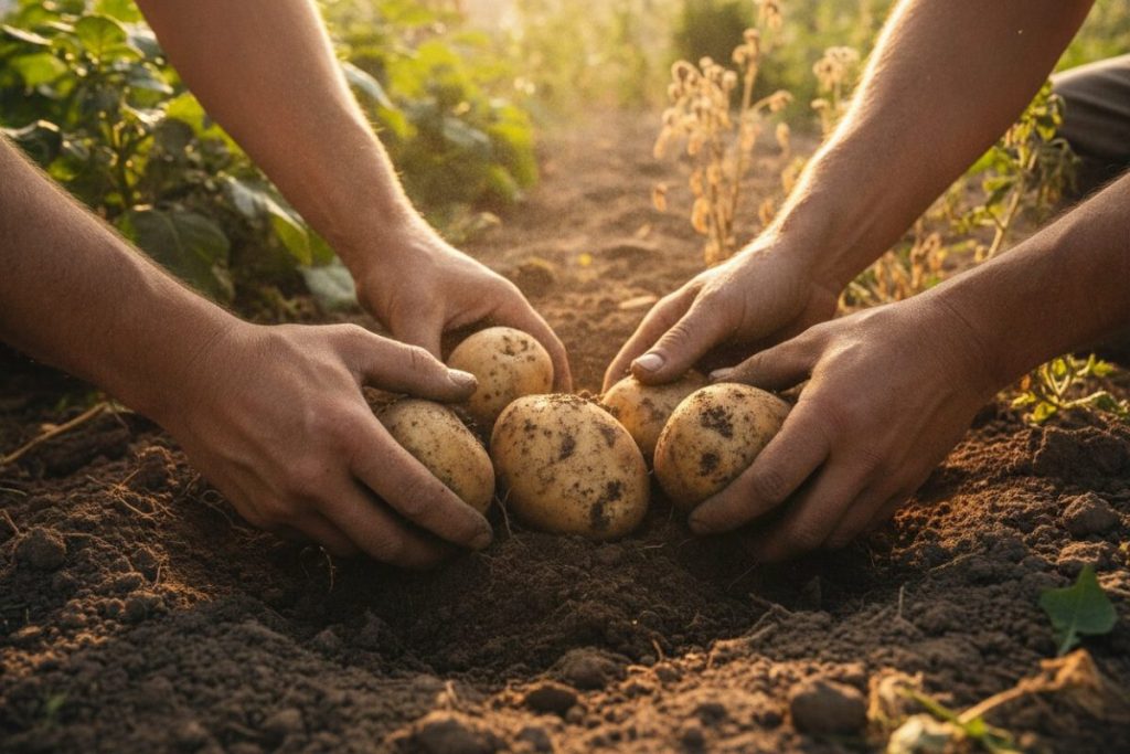 Récoltes des pommes de terre : calendrier, techniques et conservation